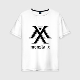 Женская футболка хлопок Oversize с принтом MONSTA X_4 в Белгороде, 100% хлопок | свободный крой, круглый ворот, спущенный рукав, длина до линии бедер
 | monsta x | монст х