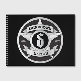 Альбом для рисования с принтом Shinedown Nation в Белгороде, 100% бумага
 | матовая бумага, плотность 200 мг. | Тематика изображения на принте: 