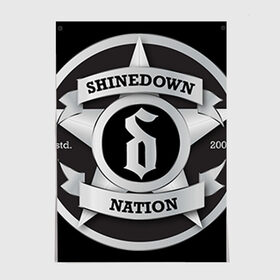 Постер с принтом Shinedown Nation в Белгороде, 100% бумага
 | бумага, плотность 150 мг. Матовая, но за счет высокого коэффициента гладкости имеет небольшой блеск и дает на свету блики, но в отличии от глянцевой бумаги не покрыта лаком | 