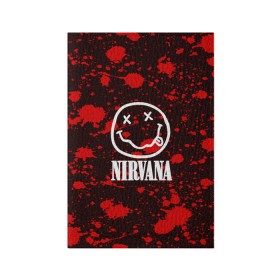 Обложка для паспорта матовая кожа с принтом NIRVANA в Белгороде, натуральная матовая кожа | размер 19,3 х 13,7 см; прозрачные пластиковые крепления | nirvana | punk | rock | альтернативный хип хоп | группа | инди поп | музыка | музыкальное произведение | ноты | панк | регги | рок | синти поп