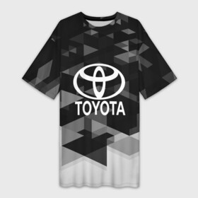 Платье-футболка 3D с принтом Toyota sport geometry в Белгороде,  |  | auto | automobile | car | carbon | machine | motor | motor car | sport car | toyota | автомашина | бренд | легковой автомобиль | марка | спортивный автомобиль | тачка