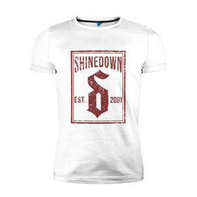 Мужская футболка премиум с принтом Shinedown est. 2001 в Белгороде, 92% хлопок, 8% лайкра | приталенный силуэт, круглый вырез ворота, длина до линии бедра, короткий рукав | Тематика изображения на принте: shinedown