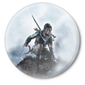 Значок с принтом Tomb Raider в Белгороде,  металл | круглая форма, металлическая застежка в виде булавки | croft | lara | raider | tomb | гробниц | крофт | лара | расхитительница