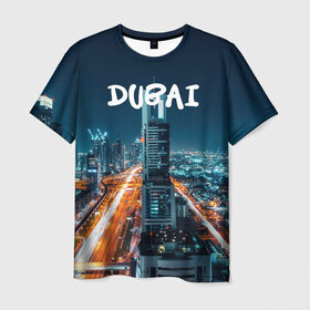 Мужская футболка 3D с принтом Dubai в Белгороде, 100% полиэфир | прямой крой, круглый вырез горловины, длина до линии бедер | 