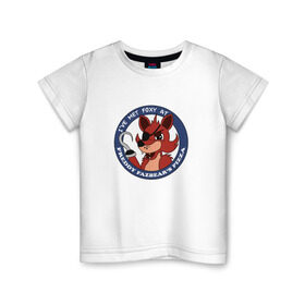 Детская футболка хлопок с принтом foxy в Белгороде, 100% хлопок | круглый вырез горловины, полуприлегающий силуэт, длина до линии бедер | 5 ночей с фредди | five nights at freddy