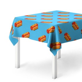 Скатерть 3D с принтом Hot Dog Pattern в Белгороде, 100% полиэстер (ткань не мнется и не растягивается) | Размер: 150*150 см | 