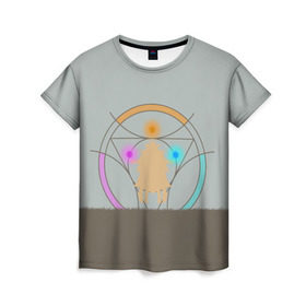 Женская футболка 3D с принтом Dota 2 Invoker в Белгороде, 100% полиэфир ( синтетическое хлопкоподобное полотно) | прямой крой, круглый вырез горловины, длина до линии бедер | carl | dota | dota 2 | invoker | magus | дота | дота 2 | инвокер | карл | маг