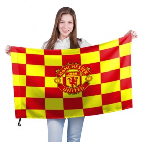 Флаг 3D с принтом Manchester United в Белгороде, 100% полиэстер | плотность ткани — 95 г/м2, размер — 67 х 109 см. Принт наносится с одной стороны | 