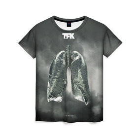 Женская футболка 3D с принтом TFK Exhale в Белгороде, 100% полиэфир ( синтетическое хлопкоподобное полотно) | прямой крой, круглый вырез горловины, длина до линии бедер | tfk | thousand foot krutch