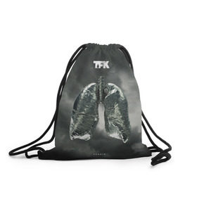 Рюкзак-мешок 3D с принтом TFK Exhale в Белгороде, 100% полиэстер | плотность ткани — 200 г/м2, размер — 35 х 45 см; лямки — толстые шнурки, застежка на шнуровке, без карманов и подкладки | Тематика изображения на принте: tfk | thousand foot krutch
