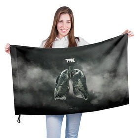 Флаг 3D с принтом TFK Exhale в Белгороде, 100% полиэстер | плотность ткани — 95 г/м2, размер — 67 х 109 см. Принт наносится с одной стороны | tfk | thousand foot krutch