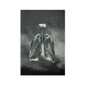 Обложка для паспорта матовая кожа с принтом TFK Exhale в Белгороде, натуральная матовая кожа | размер 19,3 х 13,7 см; прозрачные пластиковые крепления | tfk | thousand foot krutch