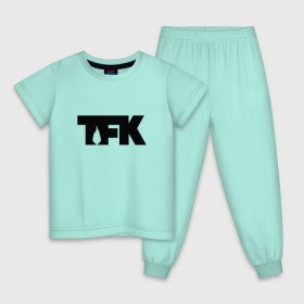 Детская пижама хлопок с принтом TFK logo black в Белгороде, 100% хлопок |  брюки и футболка прямого кроя, без карманов, на брюках мягкая резинка на поясе и по низу штанин
 | tfk | thousand foot krutch