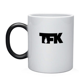 Кружка хамелеон с принтом TFK logo black в Белгороде, керамика | меняет цвет при нагревании, емкость 330 мл | Тематика изображения на принте: tfk | thousand foot krutch