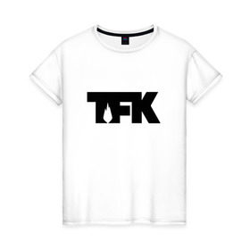 Женская футболка хлопок с принтом TFK logo black в Белгороде, 100% хлопок | прямой крой, круглый вырез горловины, длина до линии бедер, слегка спущенное плечо | tfk | thousand foot krutch