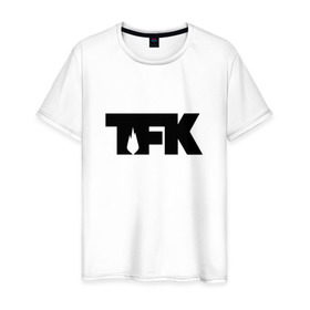 Мужская футболка хлопок с принтом TFK logo black в Белгороде, 100% хлопок | прямой крой, круглый вырез горловины, длина до линии бедер, слегка спущенное плечо. | Тематика изображения на принте: tfk | thousand foot krutch