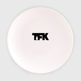 Тарелка с принтом TFK logo black в Белгороде, фарфор | диаметр - 210 мм
диаметр для нанесения принта - 120 мм | Тематика изображения на принте: tfk | thousand foot krutch