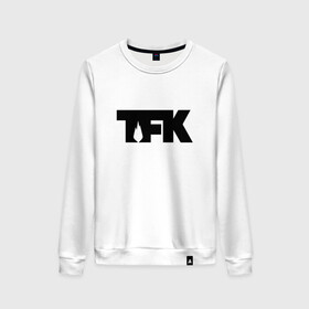 Женский свитшот хлопок с принтом TFK logo black в Белгороде, 100% хлопок | прямой крой, круглый вырез, на манжетах и по низу широкая трикотажная резинка  | Тематика изображения на принте: tfk | thousand foot krutch