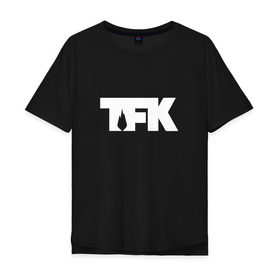 Мужская футболка хлопок Oversize с принтом TFK logo white в Белгороде, 100% хлопок | свободный крой, круглый ворот, “спинка” длиннее передней части | Тематика изображения на принте: tfk | thousand foot krutch
