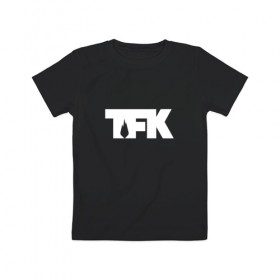 Детская футболка хлопок с принтом TFK logo white в Белгороде, 100% хлопок | круглый вырез горловины, полуприлегающий силуэт, длина до линии бедер | Тематика изображения на принте: tfk | thousand foot krutch