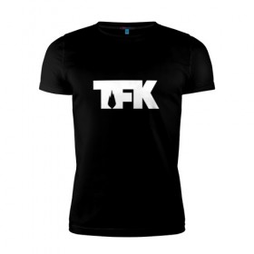 Мужская футболка премиум с принтом TFK logo white в Белгороде, 92% хлопок, 8% лайкра | приталенный силуэт, круглый вырез ворота, длина до линии бедра, короткий рукав | tfk | thousand foot krutch