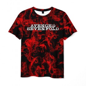 Мужская футболка 3D с принтом Avenged Sevenfold в Белгороде, 100% полиэфир | прямой крой, круглый вырез горловины, длина до линии бедер | avenged sevenfold | metal | rock | sevenfold | группа | отомщенный | отомщенный семикратно | рок | рокеры