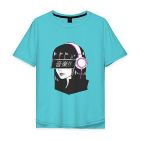 Мужская футболка хлопок Oversize с принтом MIRRORS Sad Japanese Aesthetic в Белгороде, 100% хлопок | свободный крой, круглый ворот, “спинка” длиннее передней части | Тематика изображения на принте: аниме герл | манга | япония
