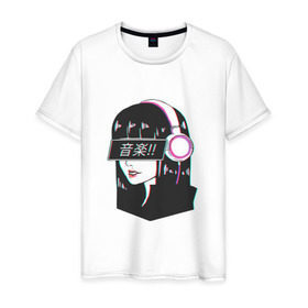 Мужская футболка хлопок с принтом MIRRORS Sad Japanese Aesthetic в Белгороде, 100% хлопок | прямой крой, круглый вырез горловины, длина до линии бедер, слегка спущенное плечо. | аниме герл | манга | япония