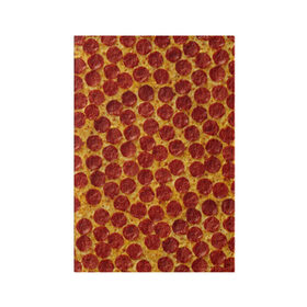 Обложка для паспорта матовая кожа с принтом Пицца пепперони в Белгороде, натуральная матовая кожа | размер 19,3 х 13,7 см; прозрачные пластиковые крепления | pepperoni | pizza | еда | колбаса | мясо | пица | сардельки | сыр | фастфуд
