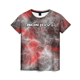 Женская футболка 3D с принтом Bon Jovi в Белгороде, 100% полиэфир ( синтетическое хлопкоподобное полотно) | прямой крой, круглый вырез горловины, длина до линии бедер | альтернативный | американская | глэм | готик | гранж | группа | метал | модные | музыка | пост | рок | хард