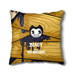 Подушка 3D с принтом Bendy and the Ink Machine в Белгороде, наволочка – 100% полиэстер, наполнитель – холлофайбер (легкий наполнитель, не вызывает аллергию). | состоит из подушки и наволочки. Наволочка на молнии, легко снимается для стирки | 0x000000123 | bendy | ink machine | бенди