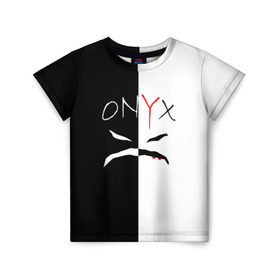 Детская футболка 3D с принтом ONYX в Белгороде, 100% гипоаллергенный полиэфир | прямой крой, круглый вырез горловины, длина до линии бедер, чуть спущенное плечо, ткань немного тянется | onyx | американская группа | группа | музыка | надпись | хип хоп