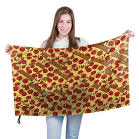 Флаг 3D с принтом Pizza в Белгороде, 100% полиэстер | плотность ткани — 95 г/м2, размер — 67 х 109 см. Принт наносится с одной стороны | cheese | fast food | food | junk food | pizza | еда | пицца | сыр | фастфут