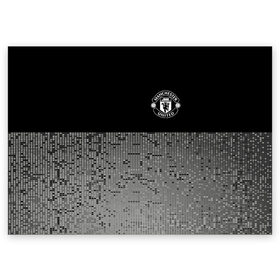 Поздравительная открытка с принтом Манчестер Юнайтед ФК в Белгороде, 100% бумага | плотность бумаги 280 г/м2, матовая, на обратной стороне линовка и место для марки
 | england | football | logo | manchester united | sport | абстракция | англия | арт | лига | лого | манчестер юнайтед | пиксели | спорт | текстура | фк | футбол | футбольный клуб | эмблема
