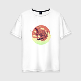 Женская футболка хлопок Oversize с принтом Neon Genesis Evangelion в Белгороде, 100% хлопок | свободный крой, круглый ворот, спущенный рукав, длина до линии бедер
 | евангелион
