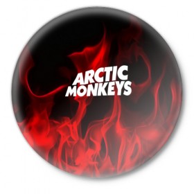 Значок с принтом Arctic Monkeys в Белгороде,  металл | круглая форма, металлическая застежка в виде булавки | 