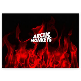 Поздравительная открытка с принтом Arctic Monkeys в Белгороде, 100% бумага | плотность бумаги 280 г/м2, матовая, на обратной стороне линовка и место для марки
 | Тематика изображения на принте: 