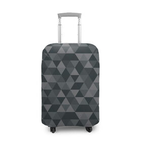 Чехол для чемодана 3D с принтом Hipster gray в Белгороде, 86% полиэфир, 14% спандекс | двустороннее нанесение принта, прорези для ручек и колес | абстракция | белый | мозаика | ромб | серый | треугольник | узор | хипстер | черный | яркий