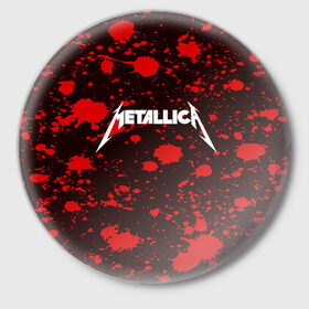 Значок с принтом Metallica в Белгороде,  металл | круглая форма, металлическая застежка в виде булавки | Тематика изображения на принте: metallica | punk | rock | альтернативный хип хоп | группа | инди поп | музыка | музыкальное произведение | ноты | панк | регги | рок | синти поп