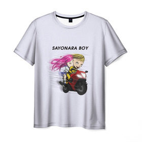 Мужская футболка 3D с принтом Sayonara boy в Белгороде, 100% полиэфир | прямой крой, круглый вырез горловины, длина до линии бедер | Тематика изображения на принте: 