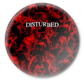 Значок с принтом Disturbed в Белгороде,  металл | круглая форма, металлическая застежка в виде булавки | альтернативный | американская | глэм | готик | гранж | группа | метал | модные | музыка | пост | рок | хард