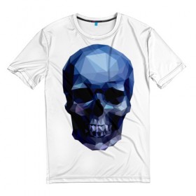 Мужская футболка 3D с принтом Бумажный череп в Белгороде, 100% полиэфир | прямой крой, круглый вырез горловины, длина до линии бедер | 