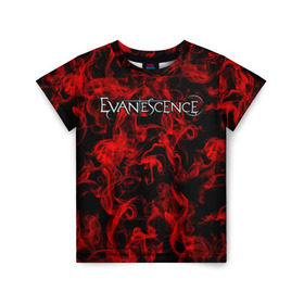 Детская футболка 3D с принтом Evanescence в Белгороде, 100% гипоаллергенный полиэфир | прямой крой, круглый вырез горловины, длина до линии бедер, чуть спущенное плечо, ткань немного тянется | альтернативный | американская | глэм | готик | гранж | группа | метал | модные | музыка | пост | рок | хард