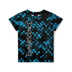 Детская футболка 3D с принтом Evanescence в Белгороде, 100% гипоаллергенный полиэфир | прямой крой, круглый вырез горловины, длина до линии бедер, чуть спущенное плечо, ткань немного тянется | Тематика изображения на принте: 
