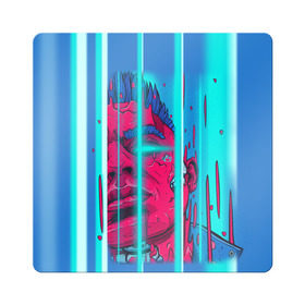 Магнит виниловый Квадрат с принтом Элджей в Белгороде, полимерный материал с магнитным слоем | размер 9*9 см, закругленные углы | sayonara boy | морген | сайонара | элджей
