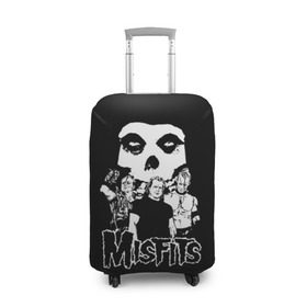 Чехол для чемодана 3D с принтом Misfits в Белгороде, 86% полиэфир, 14% спандекс | двустороннее нанесение принта, прорези для ручек и колес | horror | punk | rock | альтернатива | группа | мисфитс | неприкаянные | панк | рок | хоррор