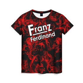 Женская футболка 3D с принтом Franz Ferdinand в Белгороде, 100% полиэфир ( синтетическое хлопкоподобное полотно) | прямой крой, круглый вырез горловины, длина до линии бедер | franz ferdinand | готик | музыка | рок группа