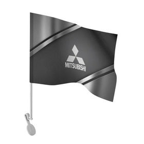 Флаг для автомобиля с принтом MITSUBISHI SPORT в Белгороде, 100% полиэстер | Размер: 30*21 см |  машина | марка | митсубиси