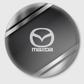 Значок с принтом MAZDA SPORT в Белгороде,  металл | круглая форма, металлическая застежка в виде булавки | Тематика изображения на принте: 