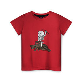 Детская футболка хлопок с принтом Spider Jockey в Белгороде, 100% хлопок | круглый вырез горловины, полуприлегающий силуэт, длина до линии бедер | minecraft | minecraft spider jockey | майнкрафт